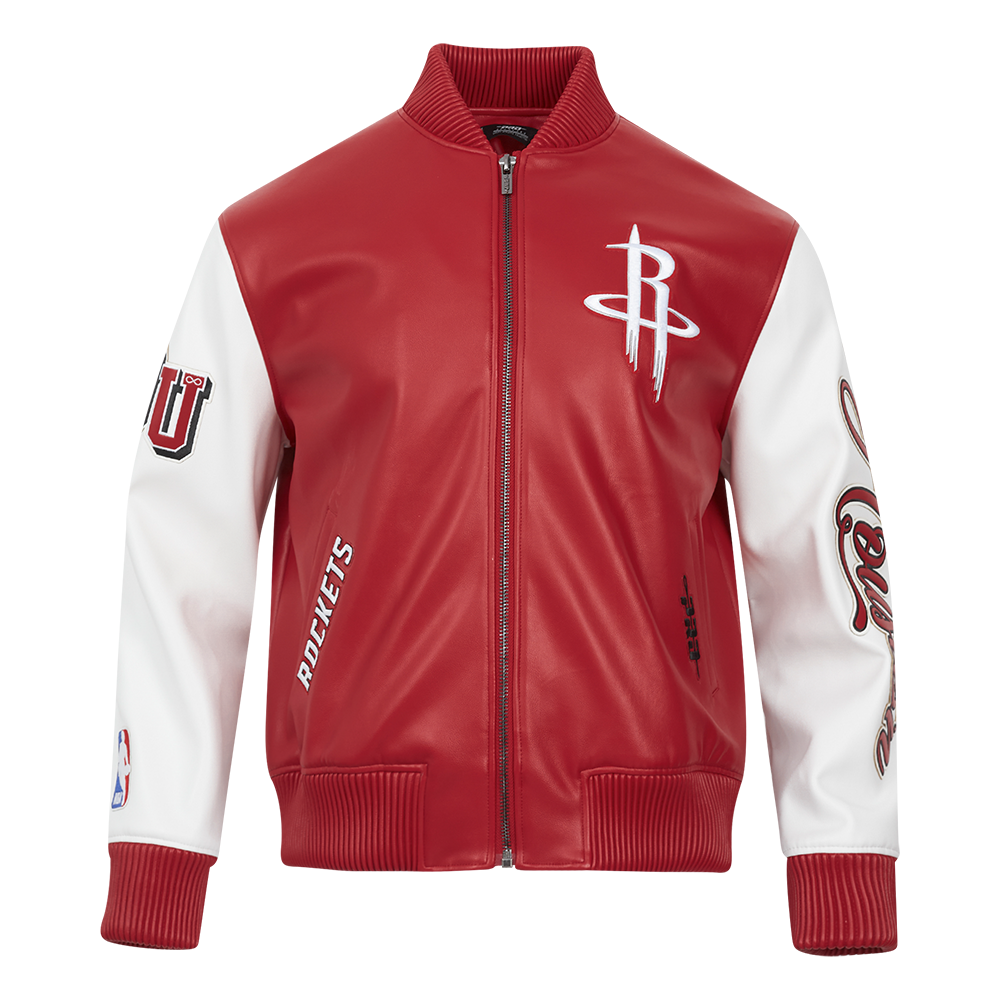 Men's Houston Rockets Pro Standard Signature Leather Varsity Jacket