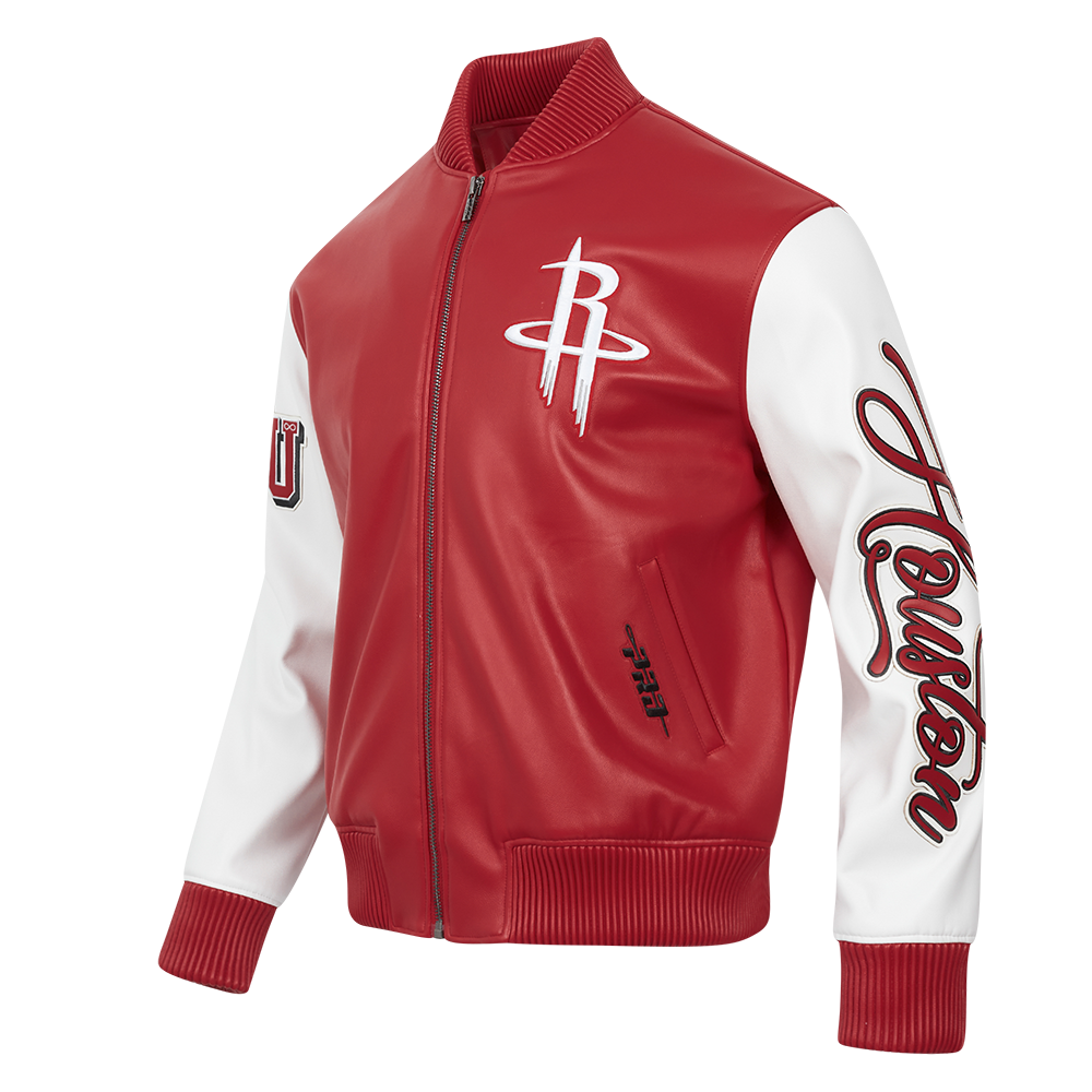 Men's Houston Rockets Pro Standard Signature Leather Varsity Jacket