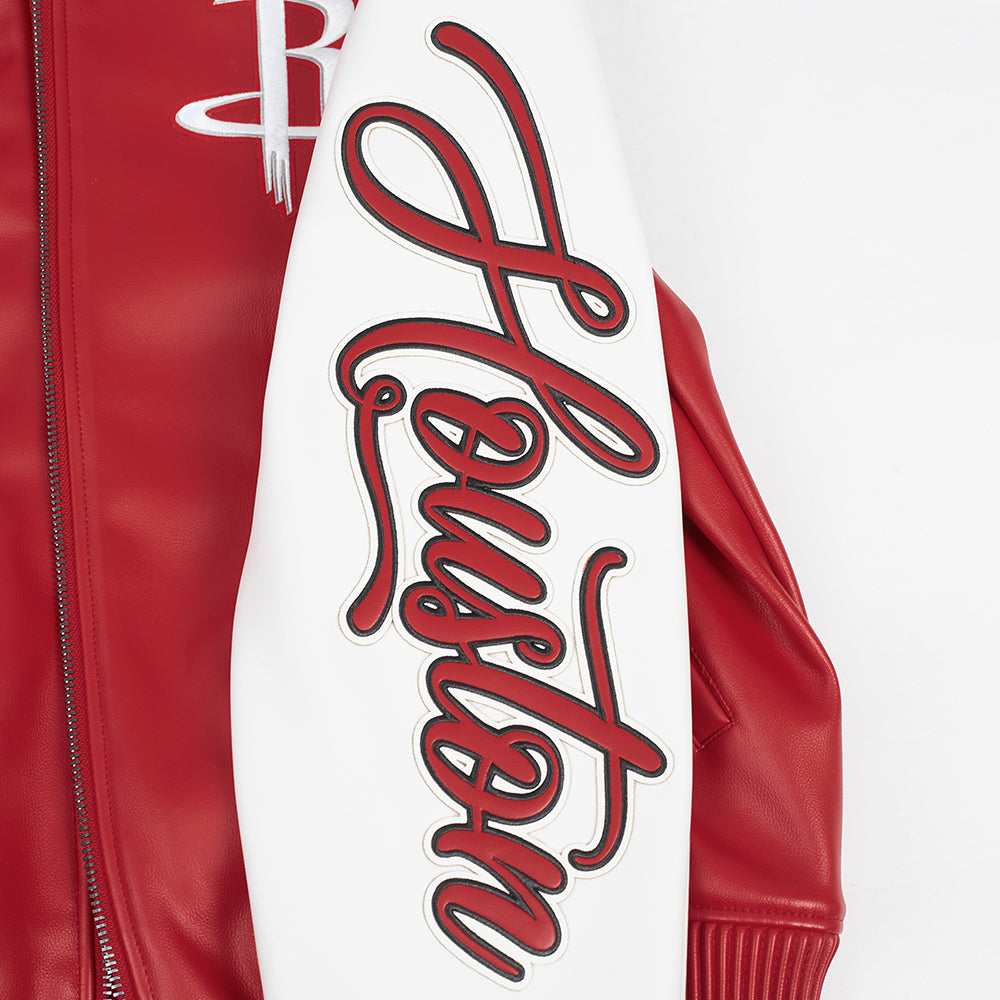 Men's Houston Rockets Pro Standard Signature Leather Varsity Jacket