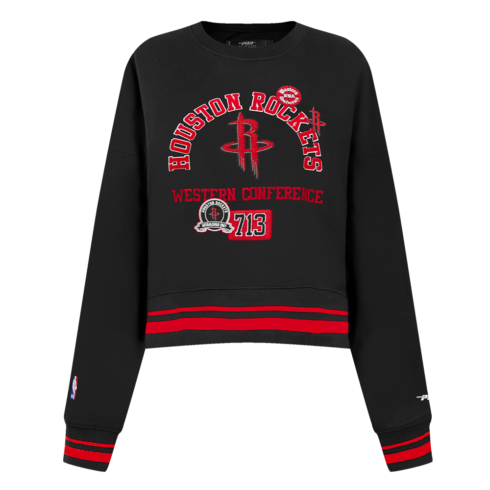 Women's Houston Rockets Pro Standard 713 Edition Rib Crewneck Sweatshirt