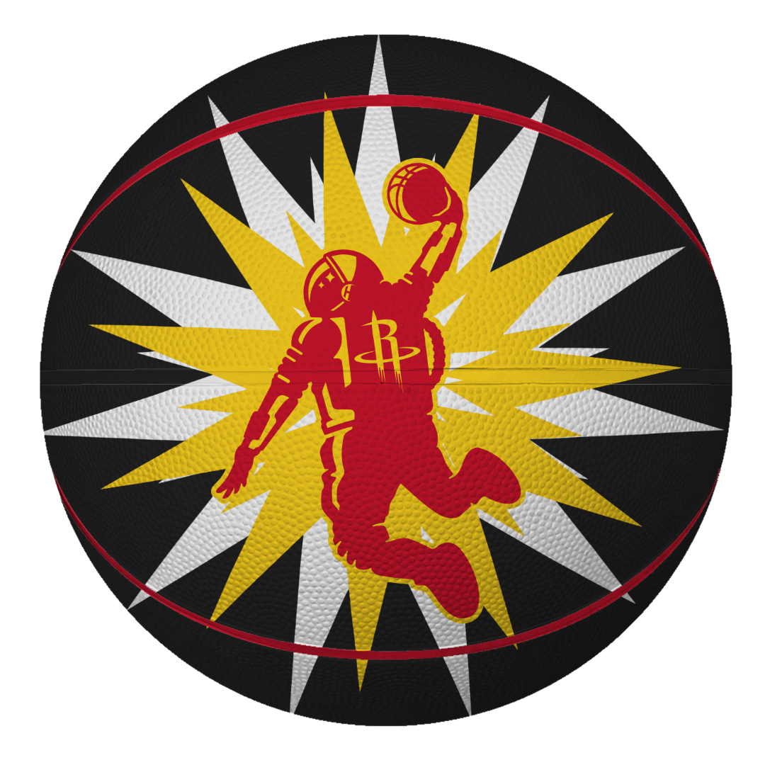 Houston Rockets Baden Dunkstronaut Burst B7 Basketball-1