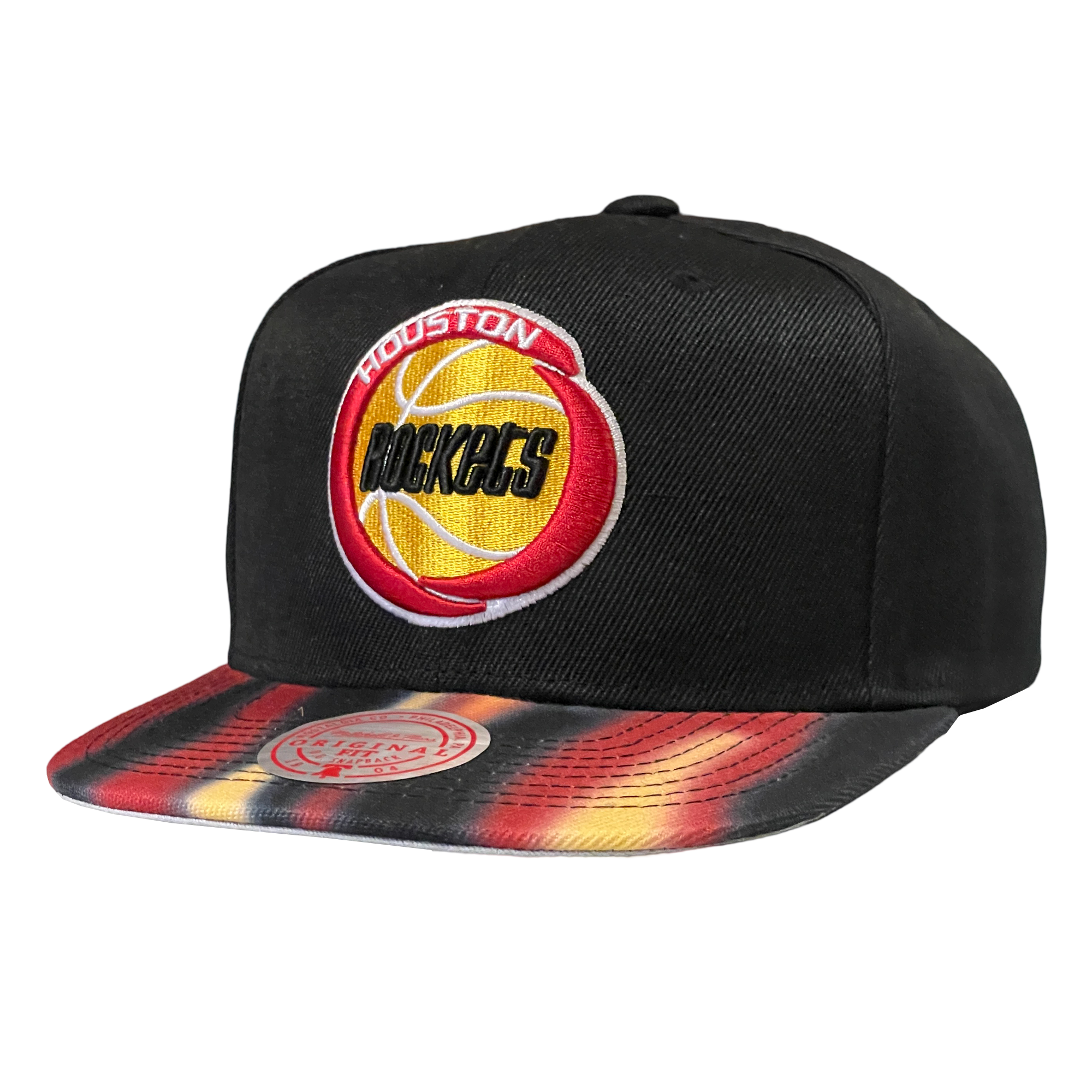 Men's Houston Rockets Mitchell & Ness HWC Zone Blur Adjustable Cap