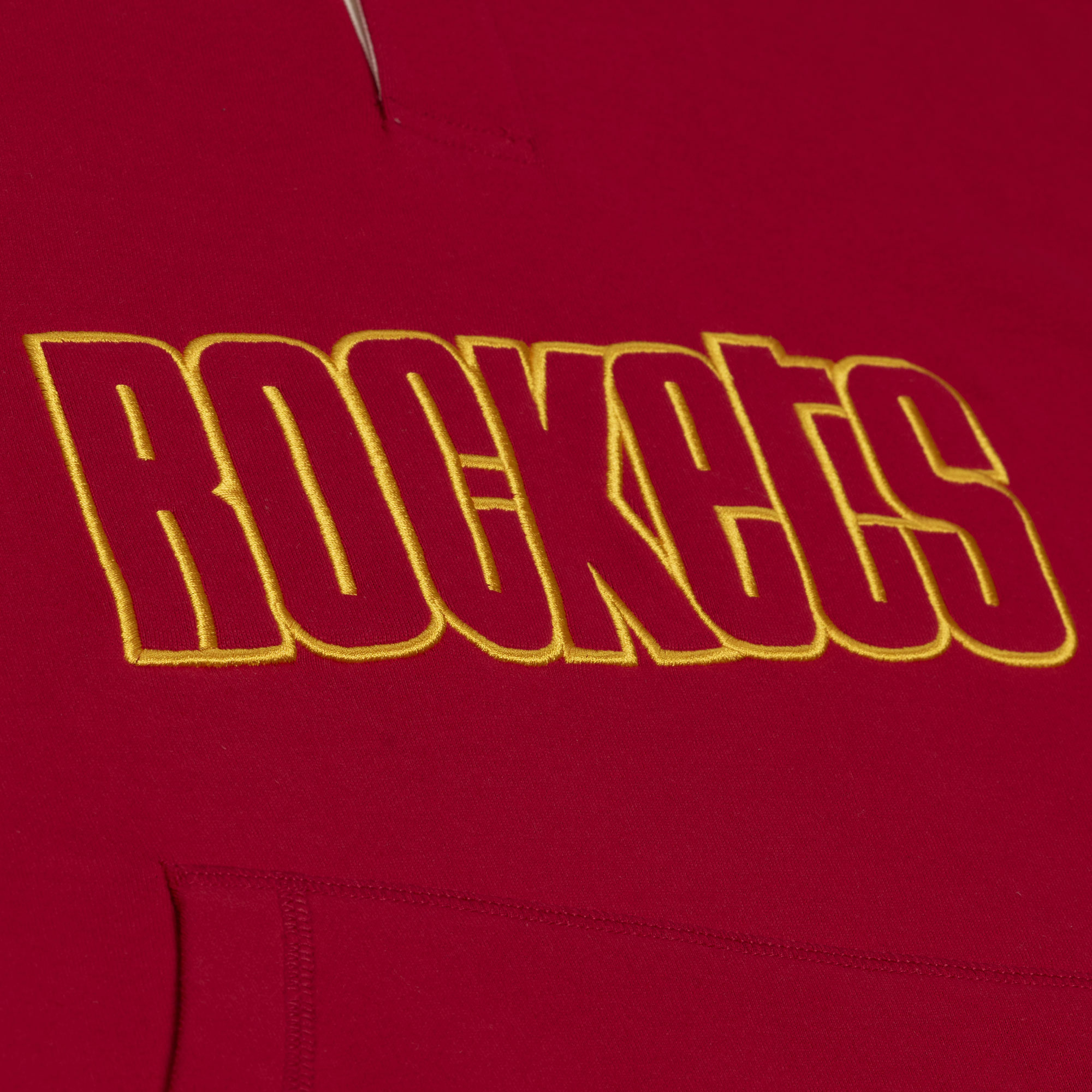Men's Houston Rockets Mitchell & Ness HWC Retro Roots French Terry Fleece Polo Sweatshirt-4