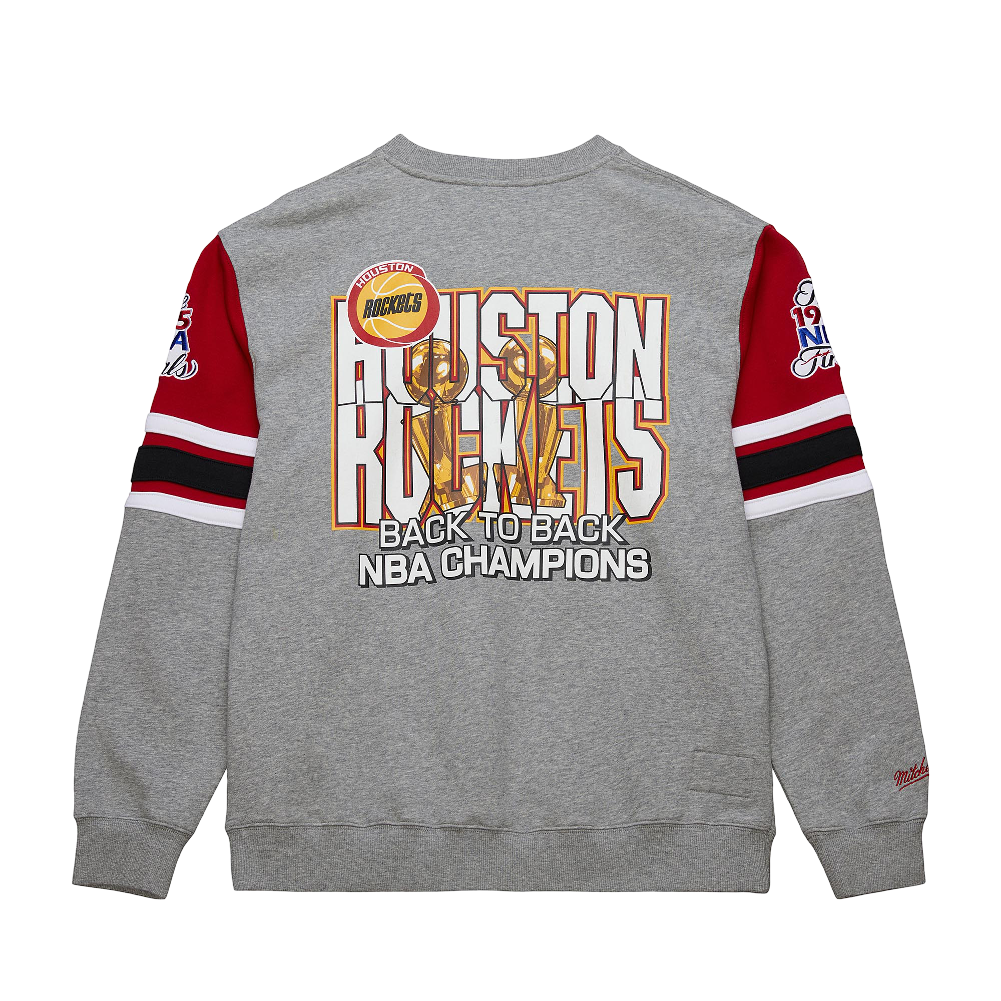 Men s Houston Rockets Mitchell Ness HWC Allover 4.0 Crewneck Sweatsh