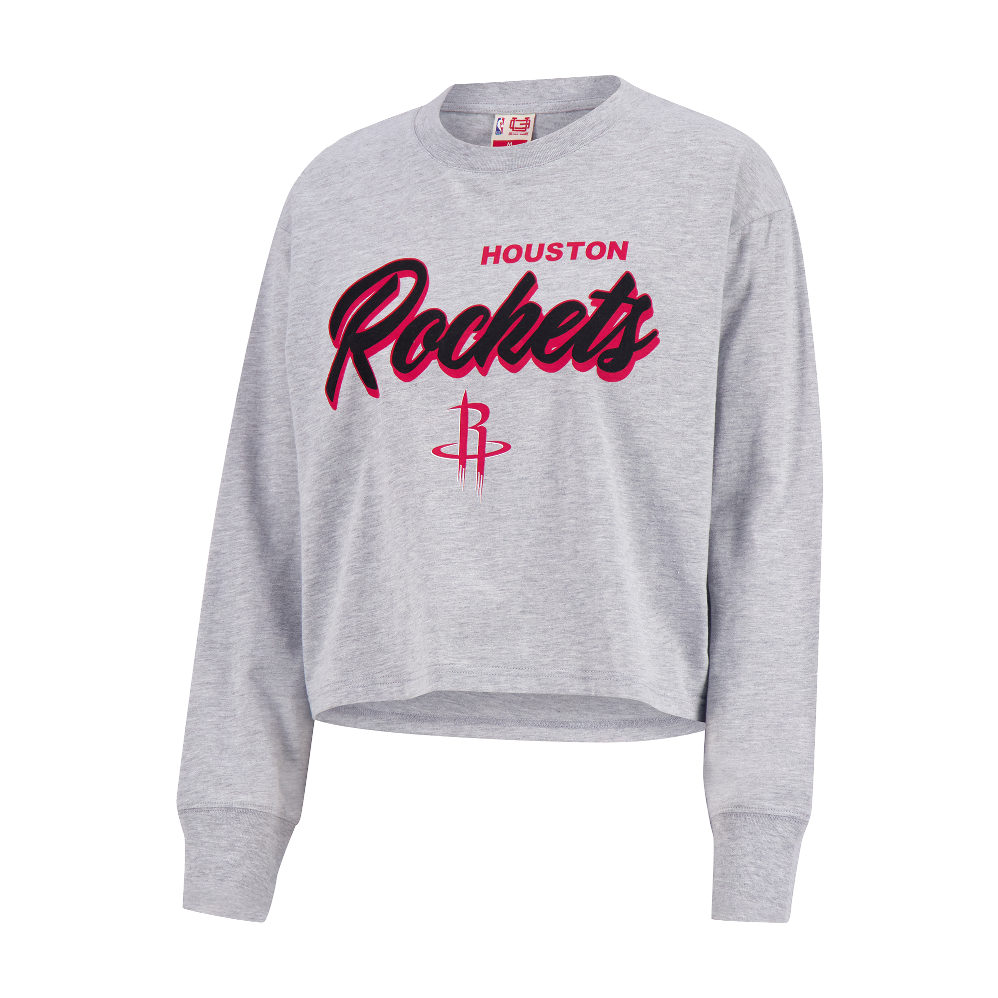 Women's Houston Rockets UNK Bring it Back Crop Long-Sleeve T-Shirt