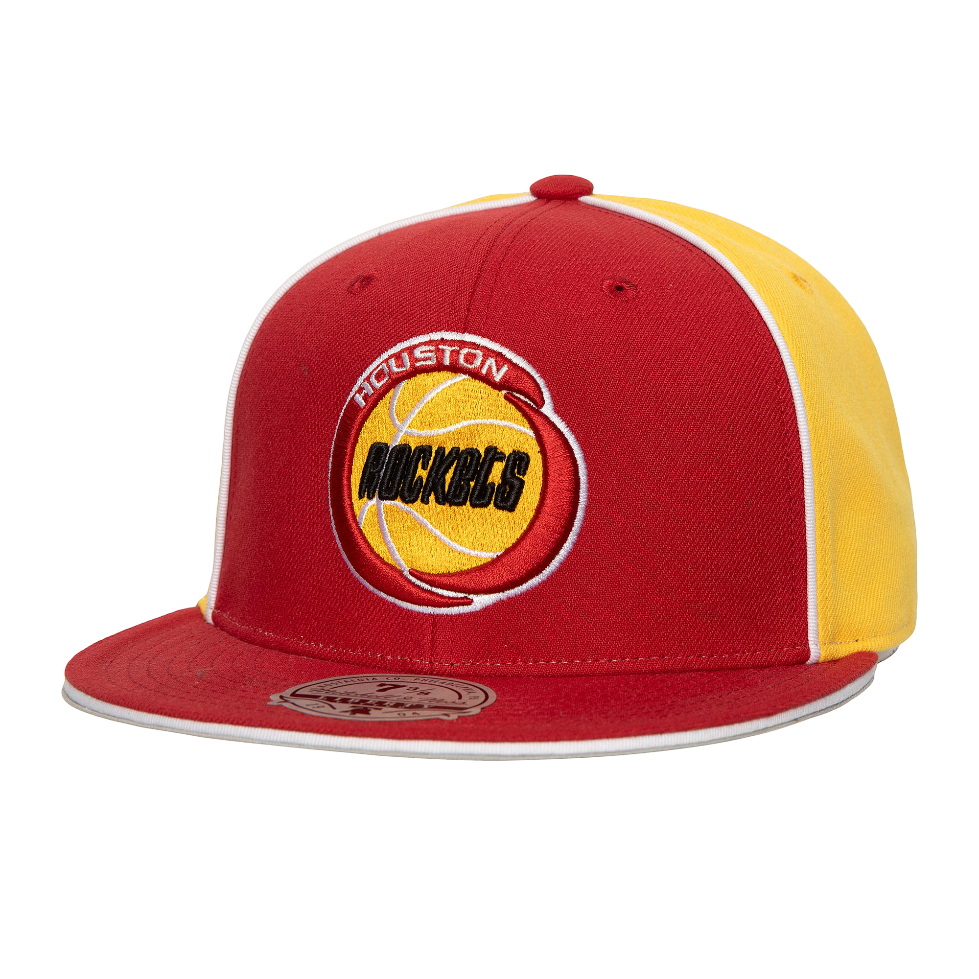 Men's Houston Rockets Mitchell & Ness HWC Pipe Down Fitted Cap