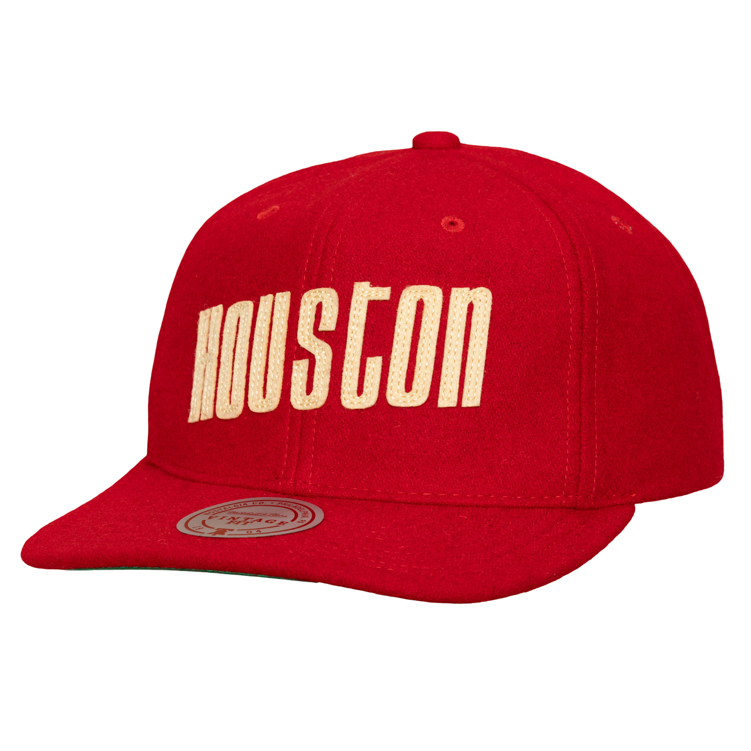 Men's Houston Rockets Mitchell & Ness HWC Retro Roots Melton Adjustable Cap