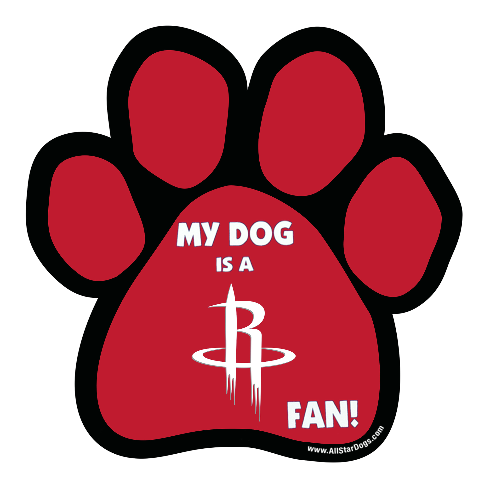 Houston Rockets All Star Dogs Paw Magnet