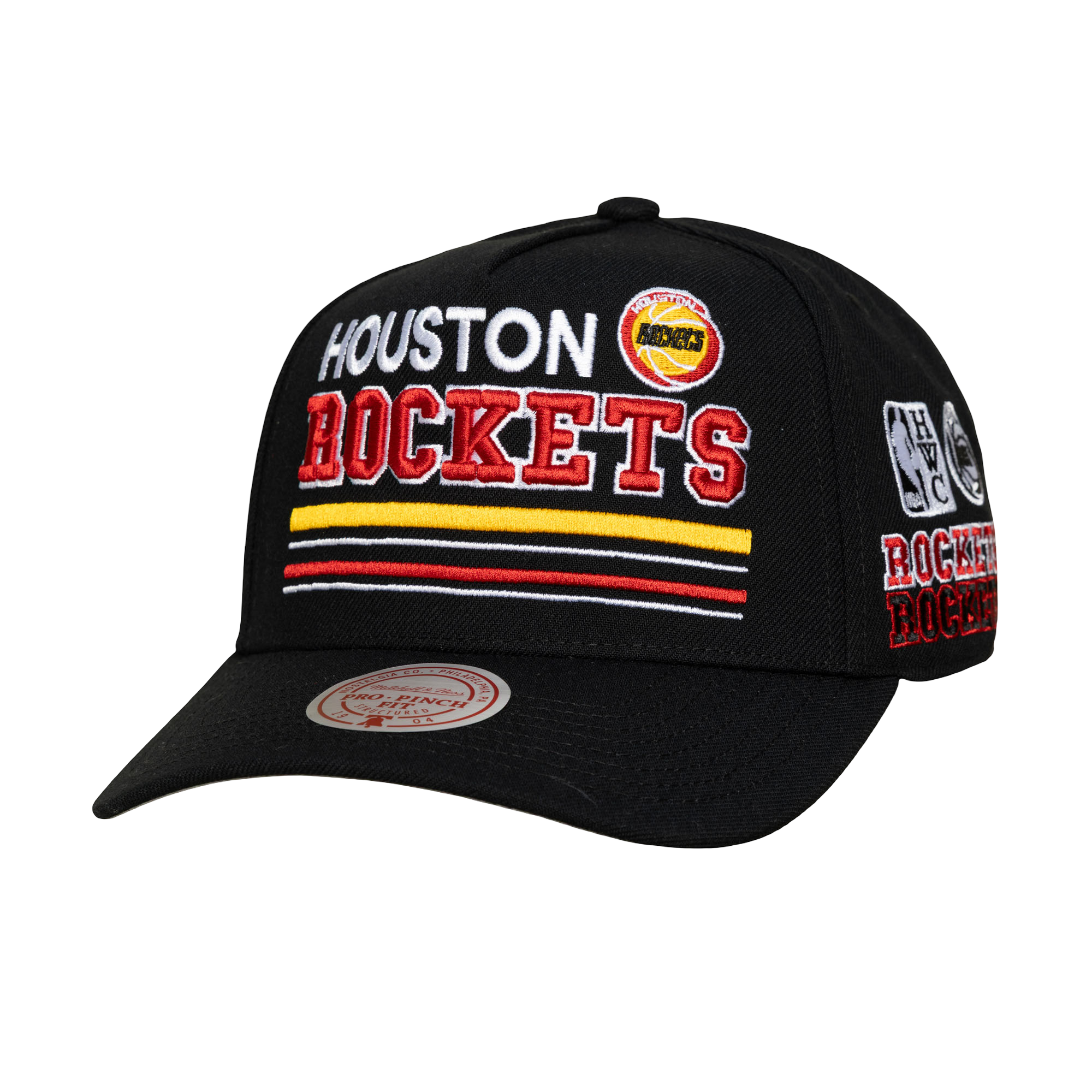 Men's Houston Rockets Mitchell & Ness HWC Triple Check Pro Pinch Adjustable Cap-1
