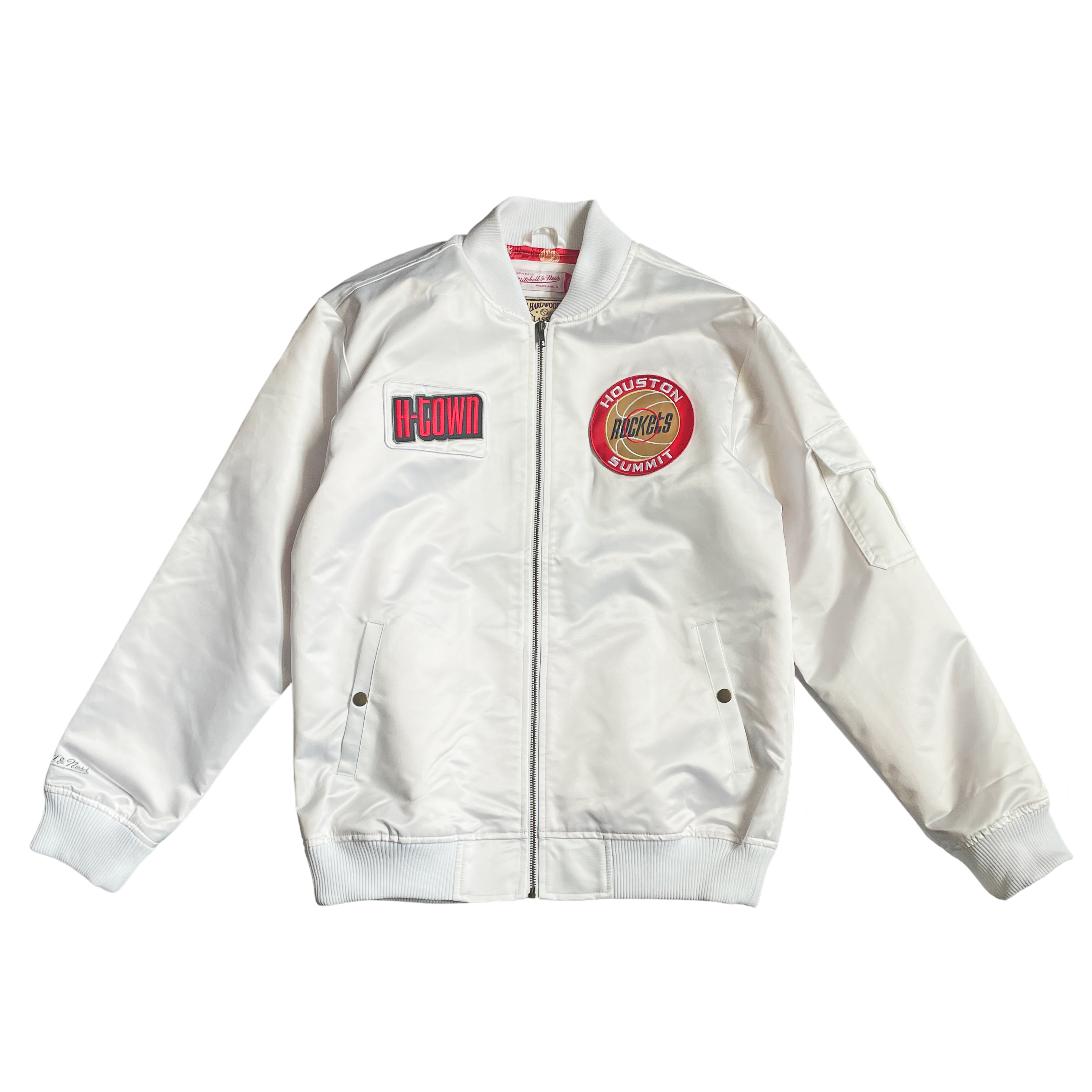 Men's Houston Rockets Mitchell & Ness City Edition Satin Bomber Jacket