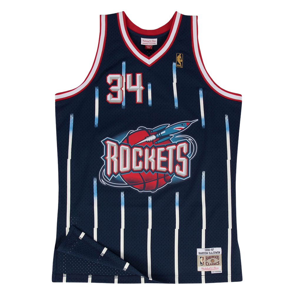 Men's Houston Rockets Mitchell & Ness Hakeem Olajuwon HWC 1996-97 Swingman Jersey