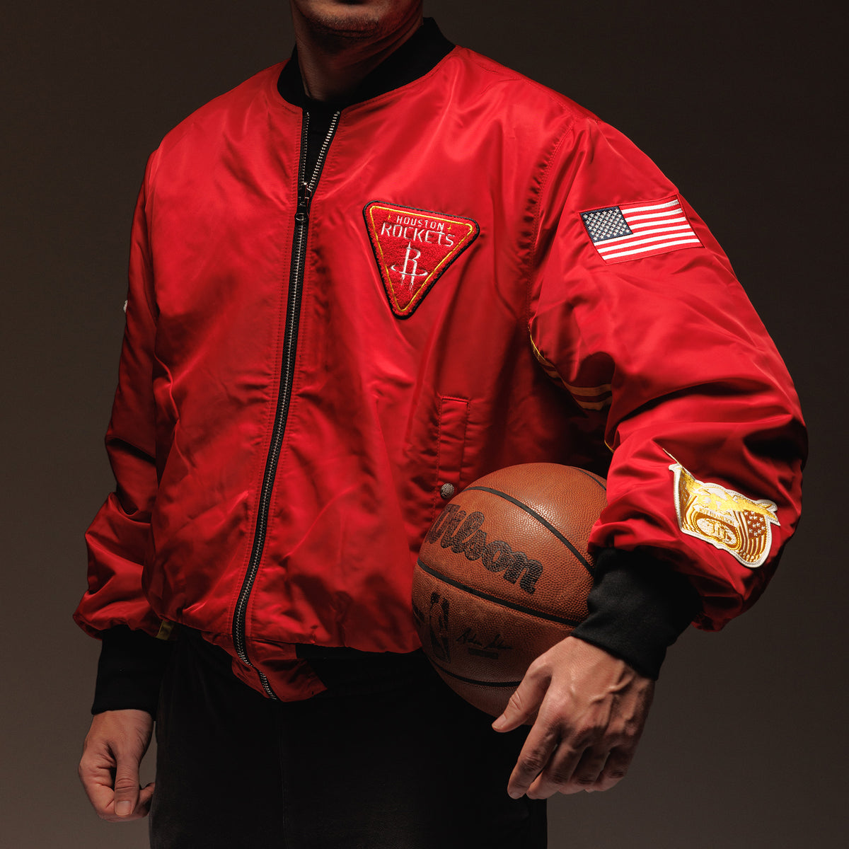 Houston Rockets Jeff Hamilton Reversible Bomber Jacket-2
