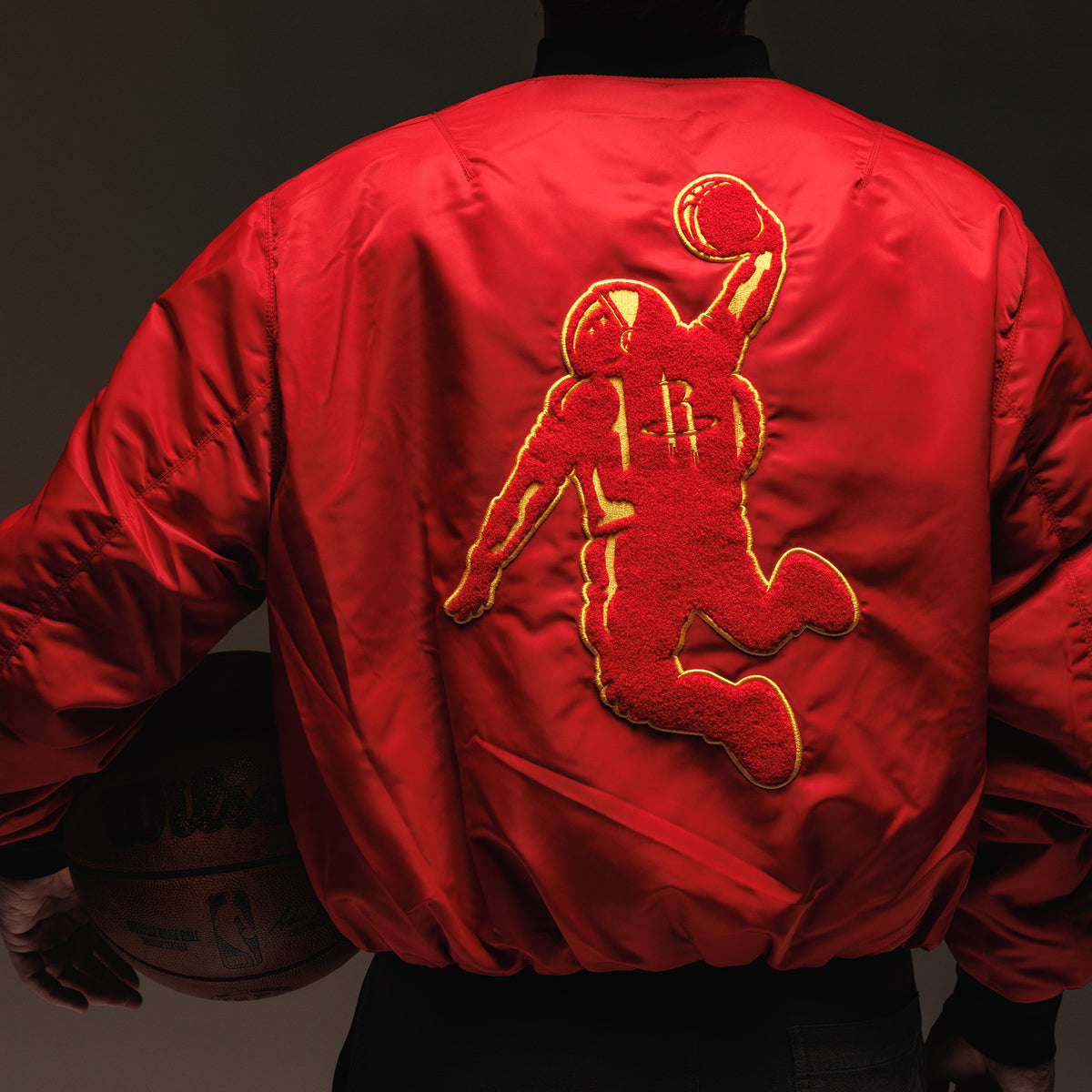 Houston Rockets Jeff Hamilton Reversible Bomber Jacket-4