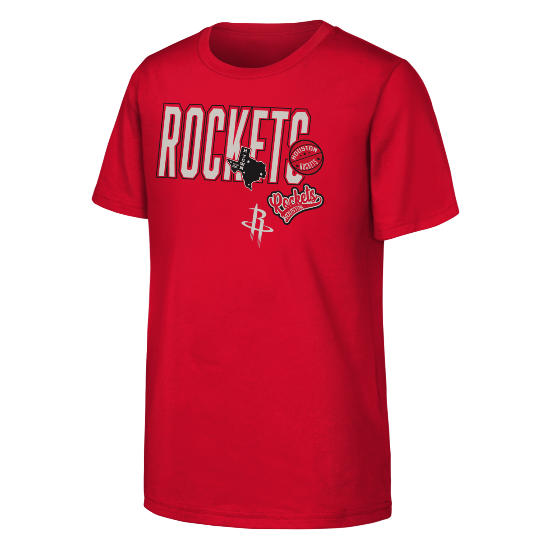 Youth Houston Rockets Outerstuff Patches T-Shirt