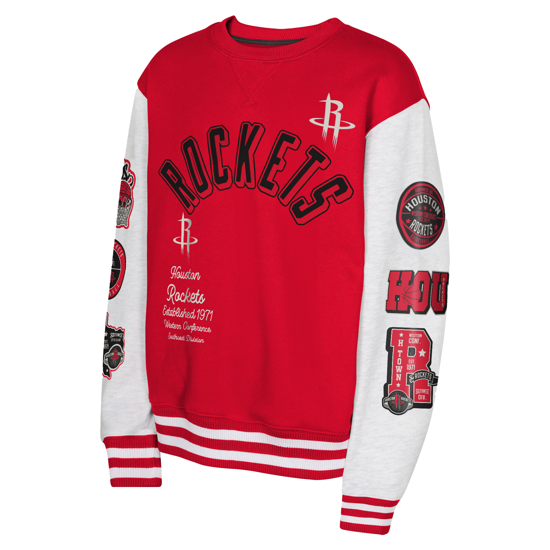 Youth Houston Rockets Outerstuff Star Treatment Crewneck Sweatshirt