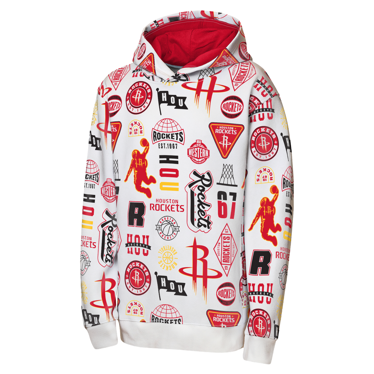 Youth Houston Rockets Outerstuff Three and D Hoodie-1