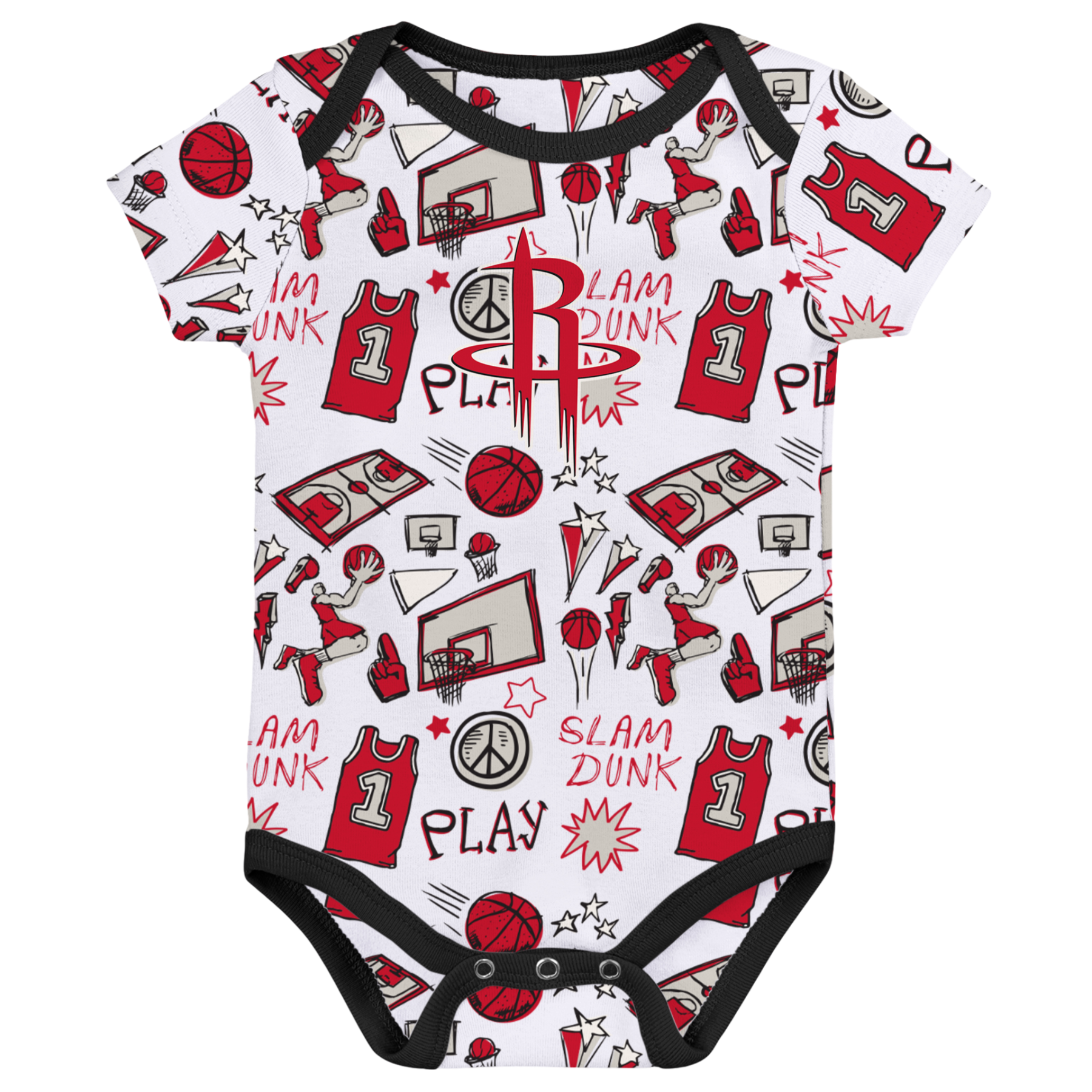 Infant Houston Rockets Outerstuff Play Ball 3 Piece Onesie Set