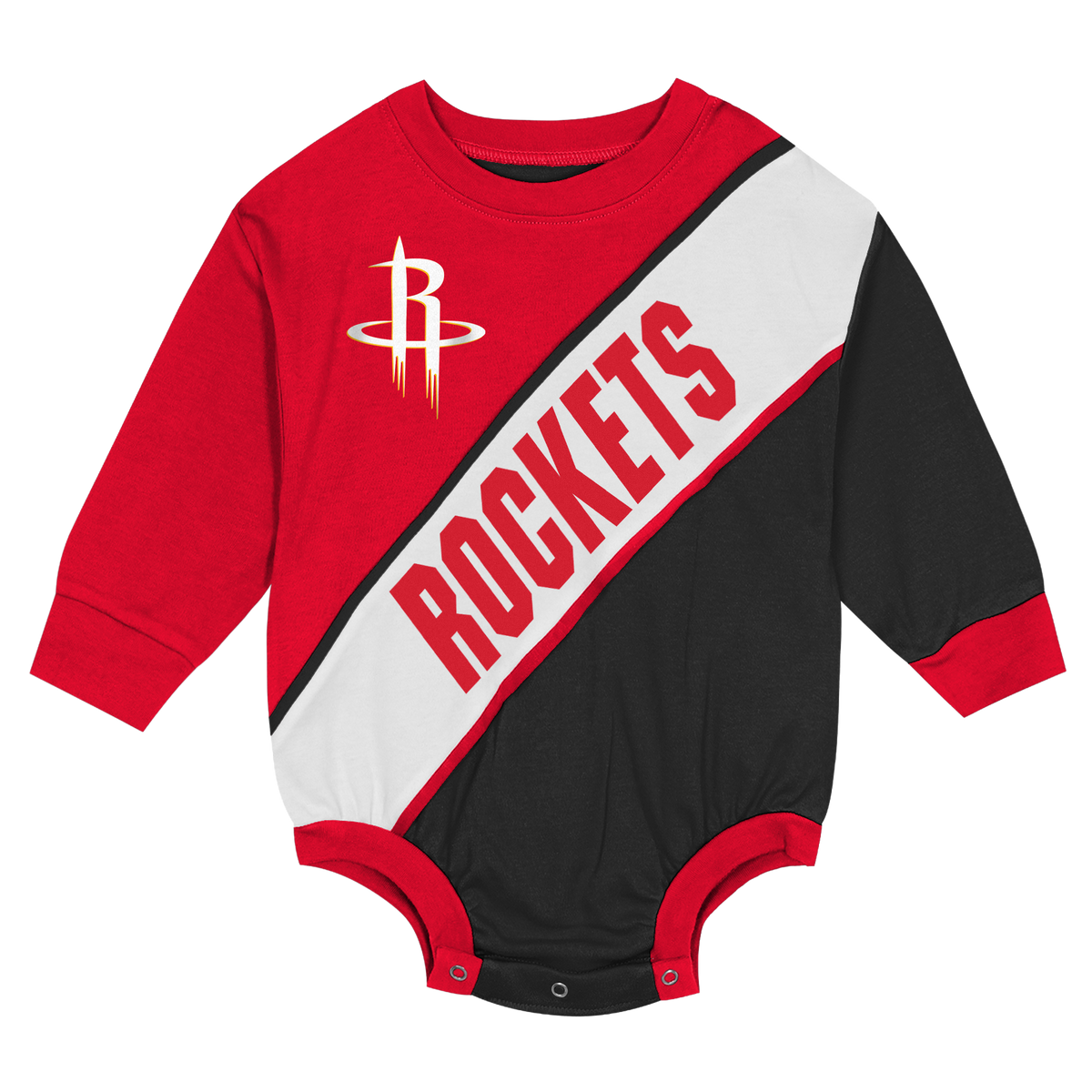 Infant Houston Rockets Outerstuff Pump Fake Long-Sleeve Creeper