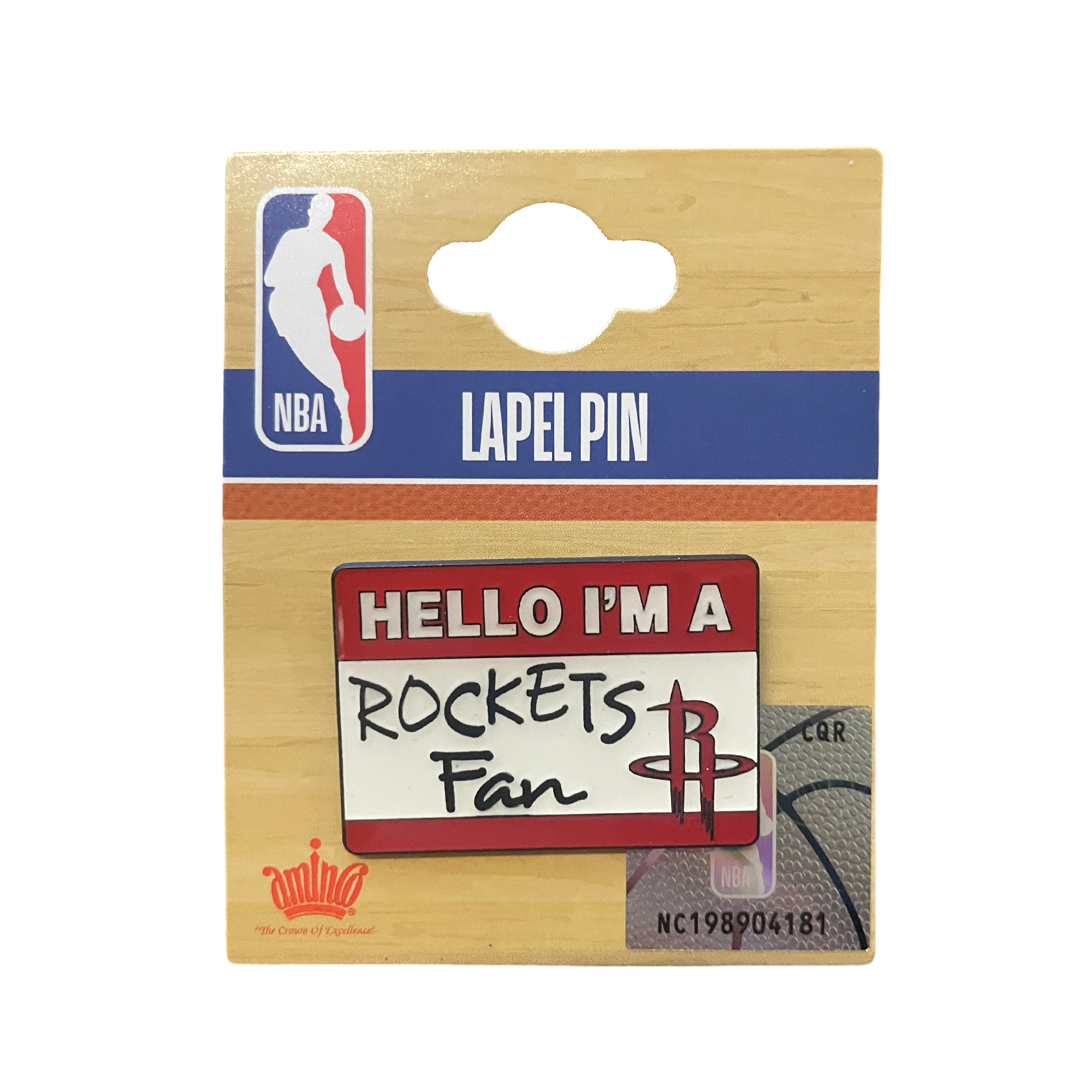 Houston Rockets Aminco Hello, I'm a Rockets Fan Lapel Pin