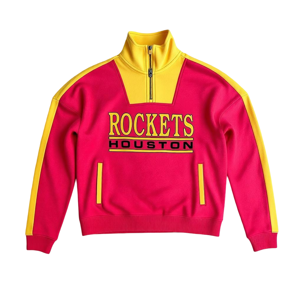 Women's Houston Rockets Homage HWC 1/4 Zip Color Block Sweatshirt