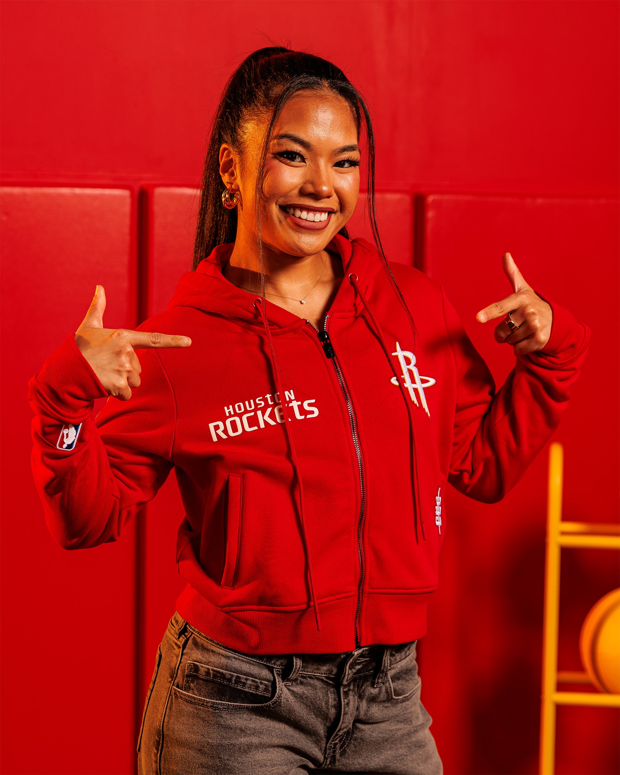 Women's Houston Rockets Pro Standard Full Zip Hoodie (Red)