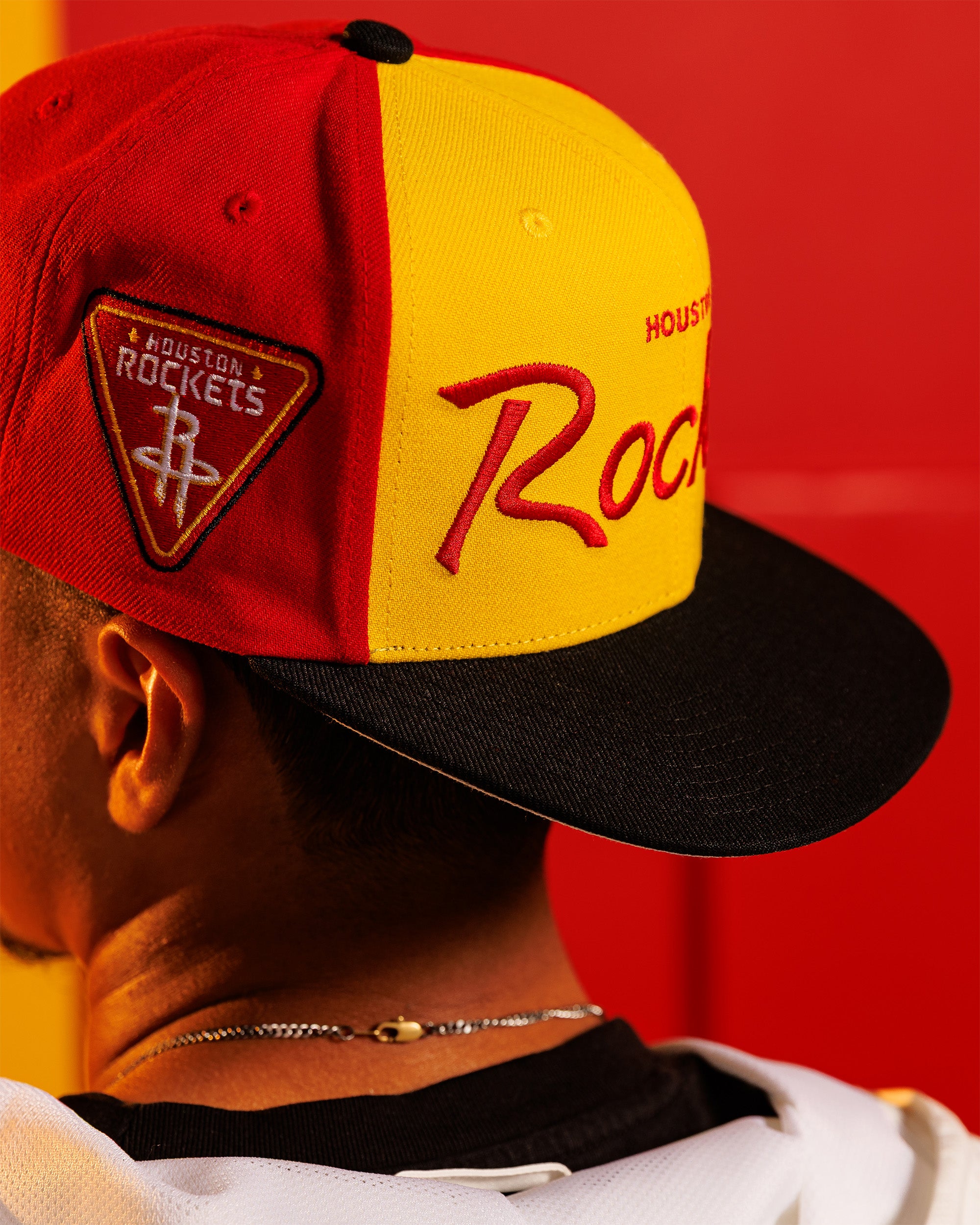 Men's Houston Rockets Mitchell & Ness OG Adjustable Cap