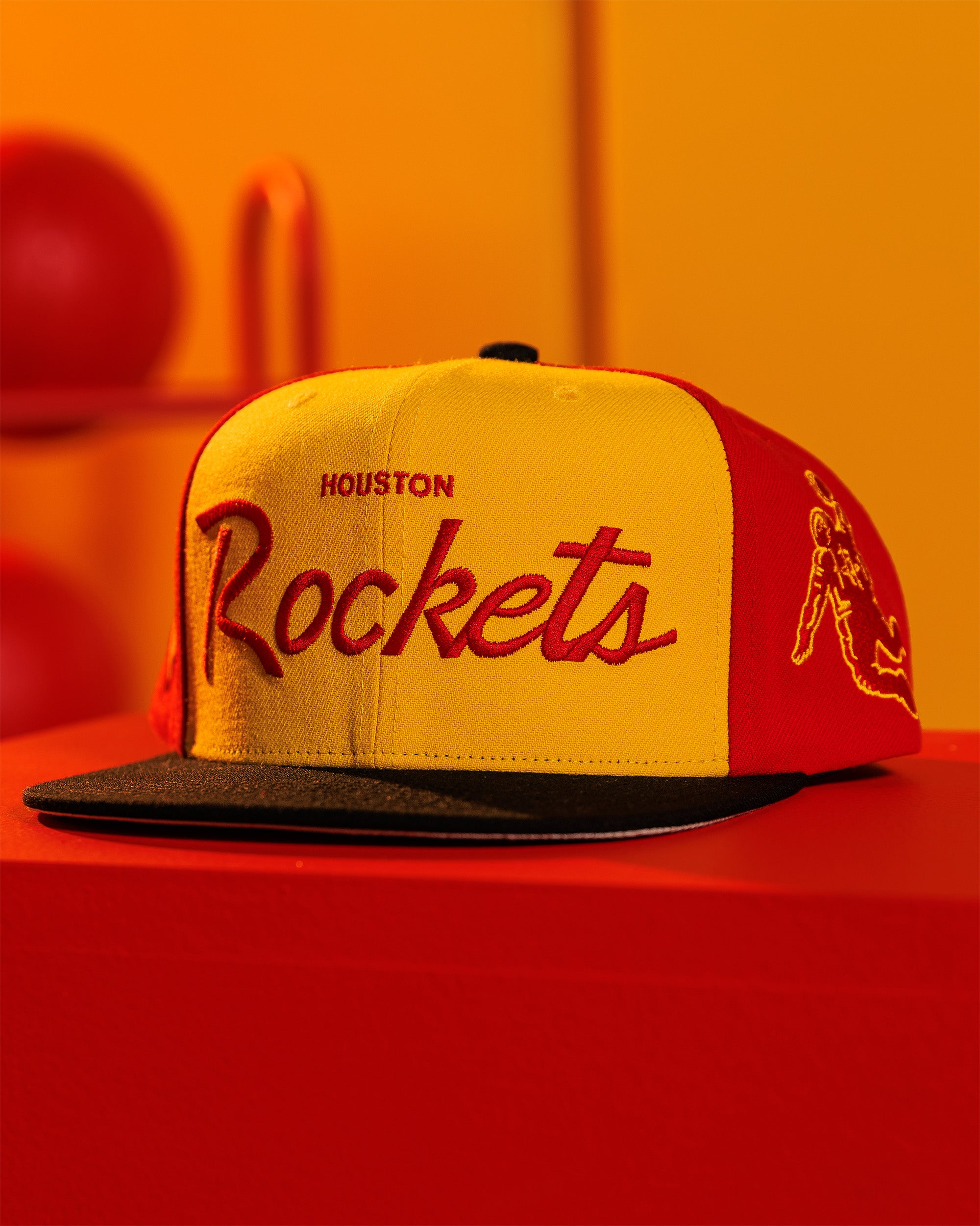 Men's Houston Rockets Mitchell & Ness OG Adjustable Cap