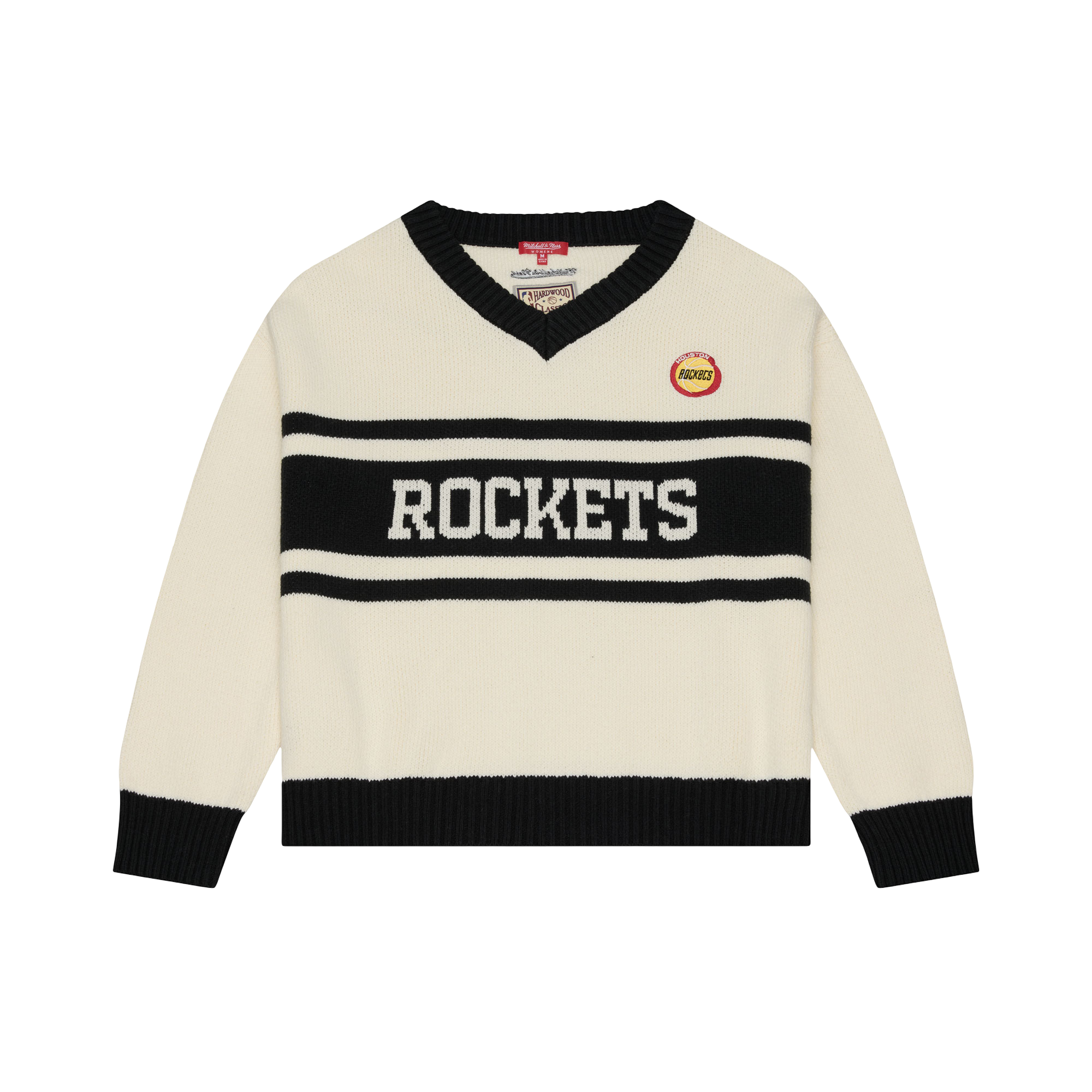 Women's Houston Rockets Mitchell & Ness HWC Retro Roots V-Neck Sweater-1