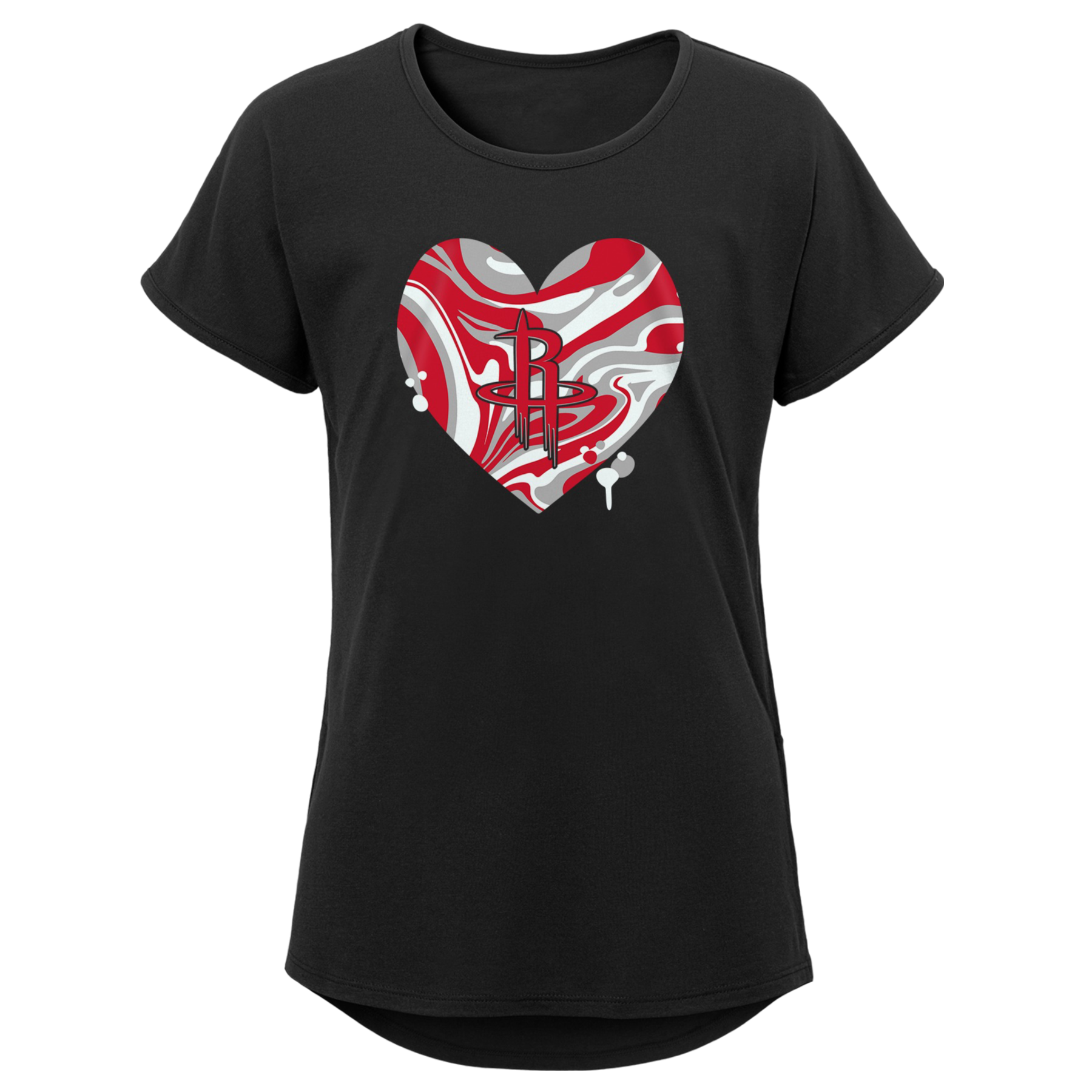 Youth Houston Rockets Outerstuff Girls Drip Heart T-Shirt