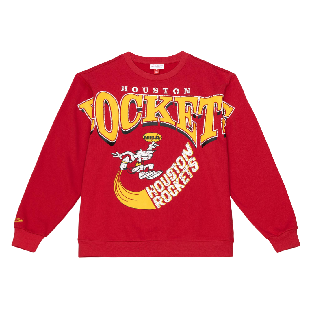 Men's Houston Rockets Mitchell & Ness HWC Fashion Crewneck Sweatshirt