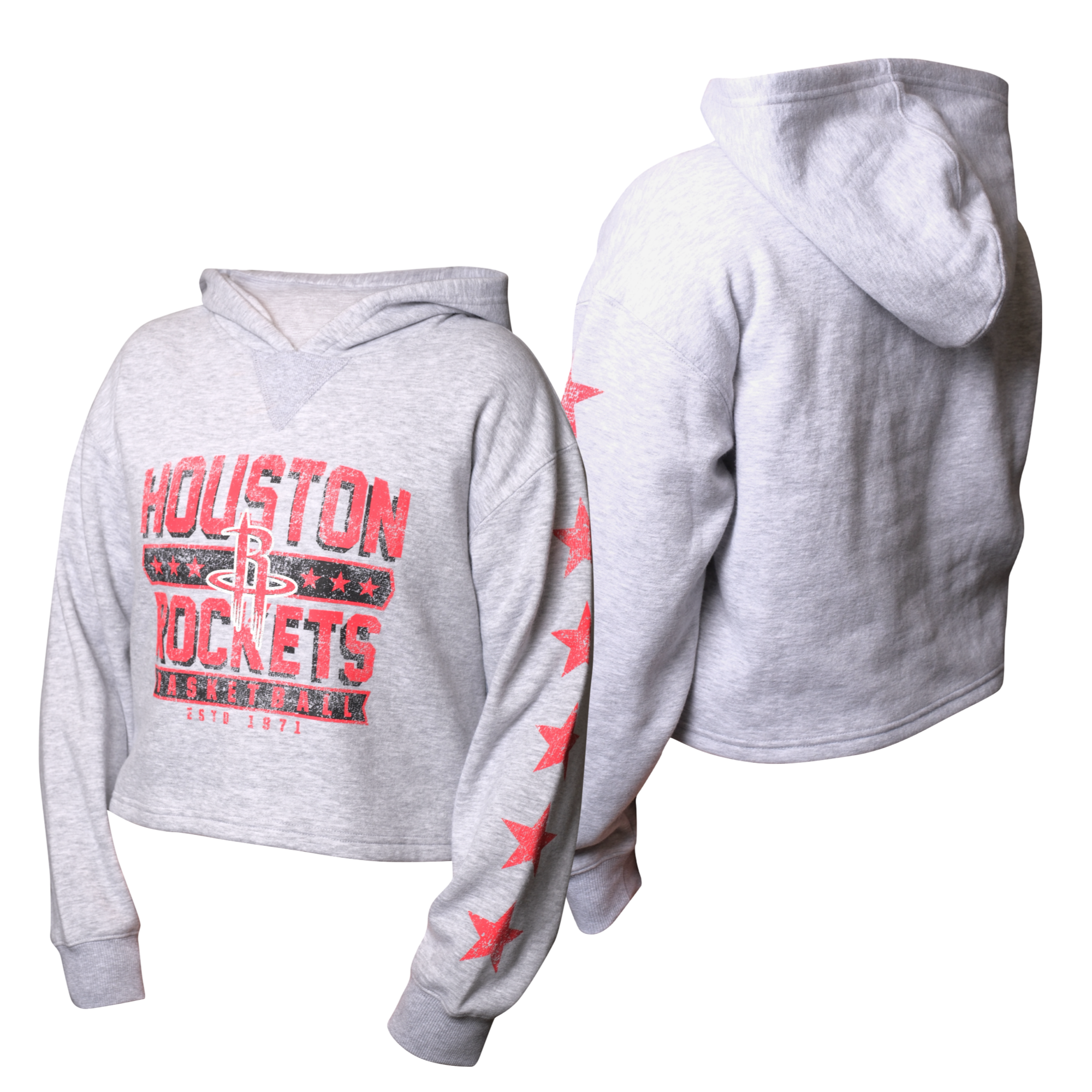 Women's Houston Rockets UNK Cut Short Crop Hoodie