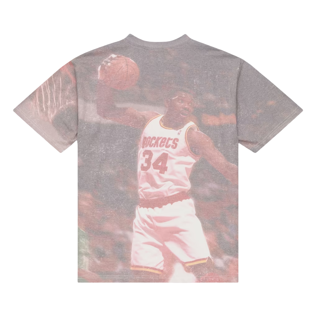 Men's Houston Rockets Mitchell & Ness HWC Hakeem Olajuwon Sublimated T-Shirt-2