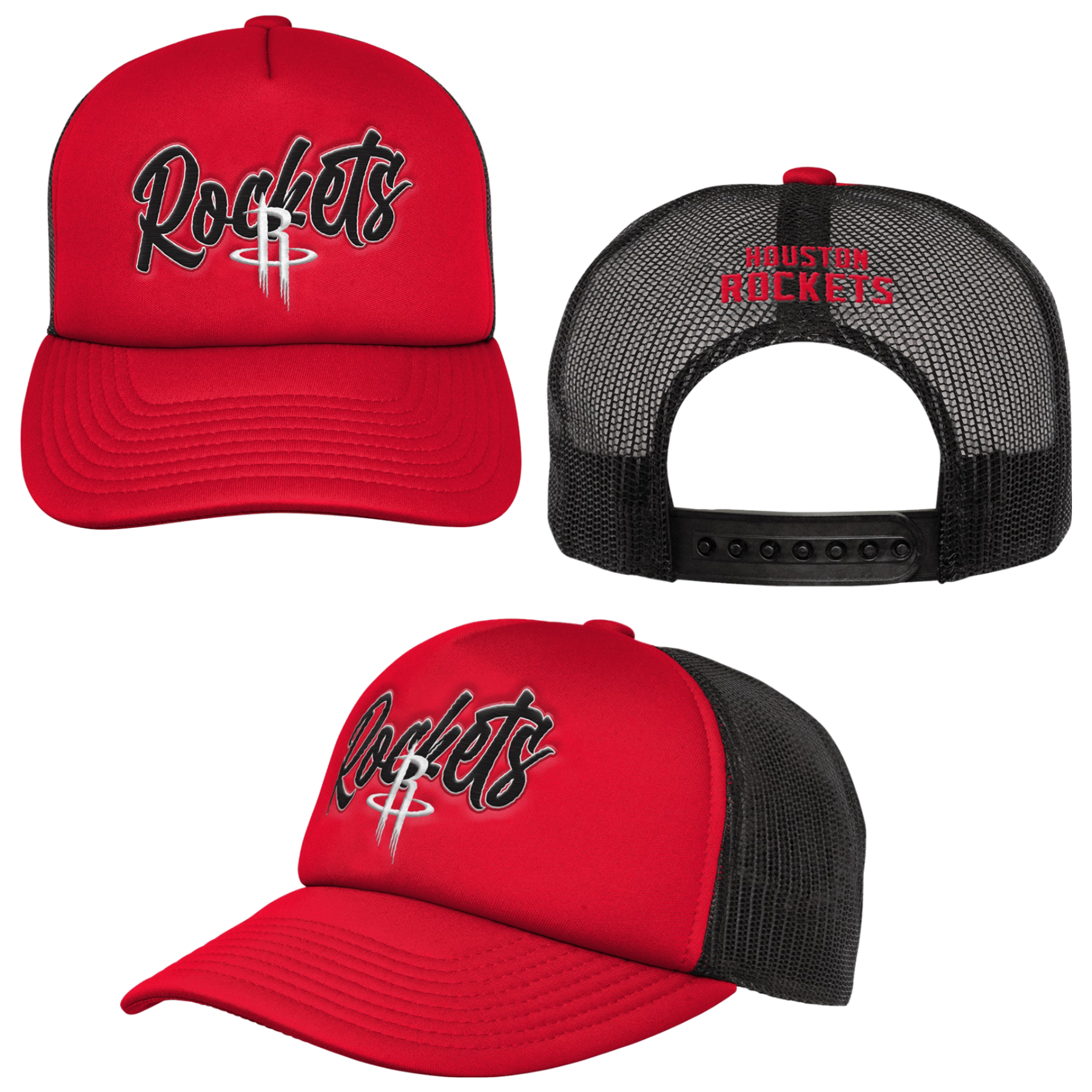 Youth Houston Rockets Outerstuff Trucker Foam Cap