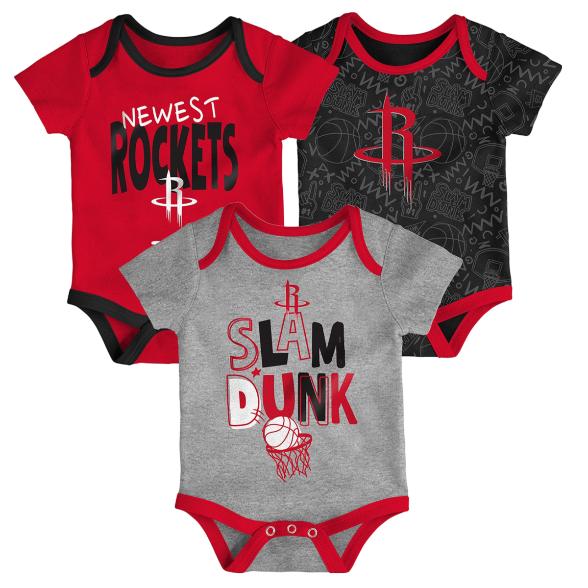 Infant Houston Rockets 3-Piece Creeper Outfit Set