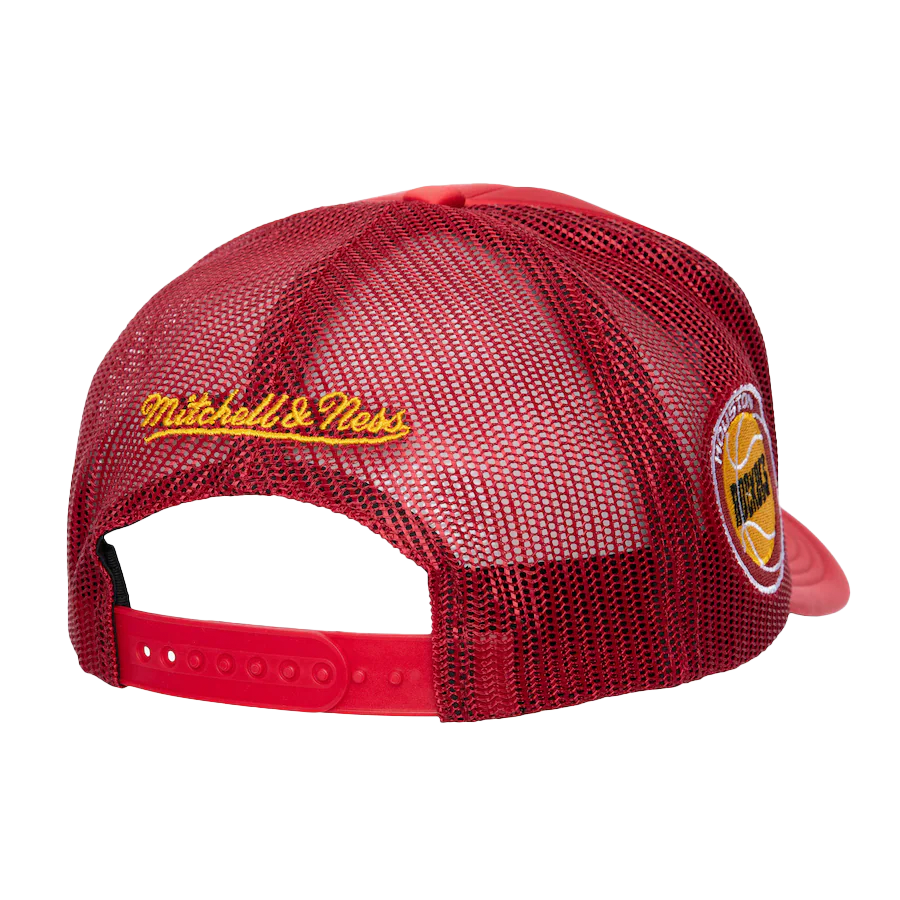 Men's Houston Rockets Mitchell & Ness HWC Satin Trucker Adjustable Cap