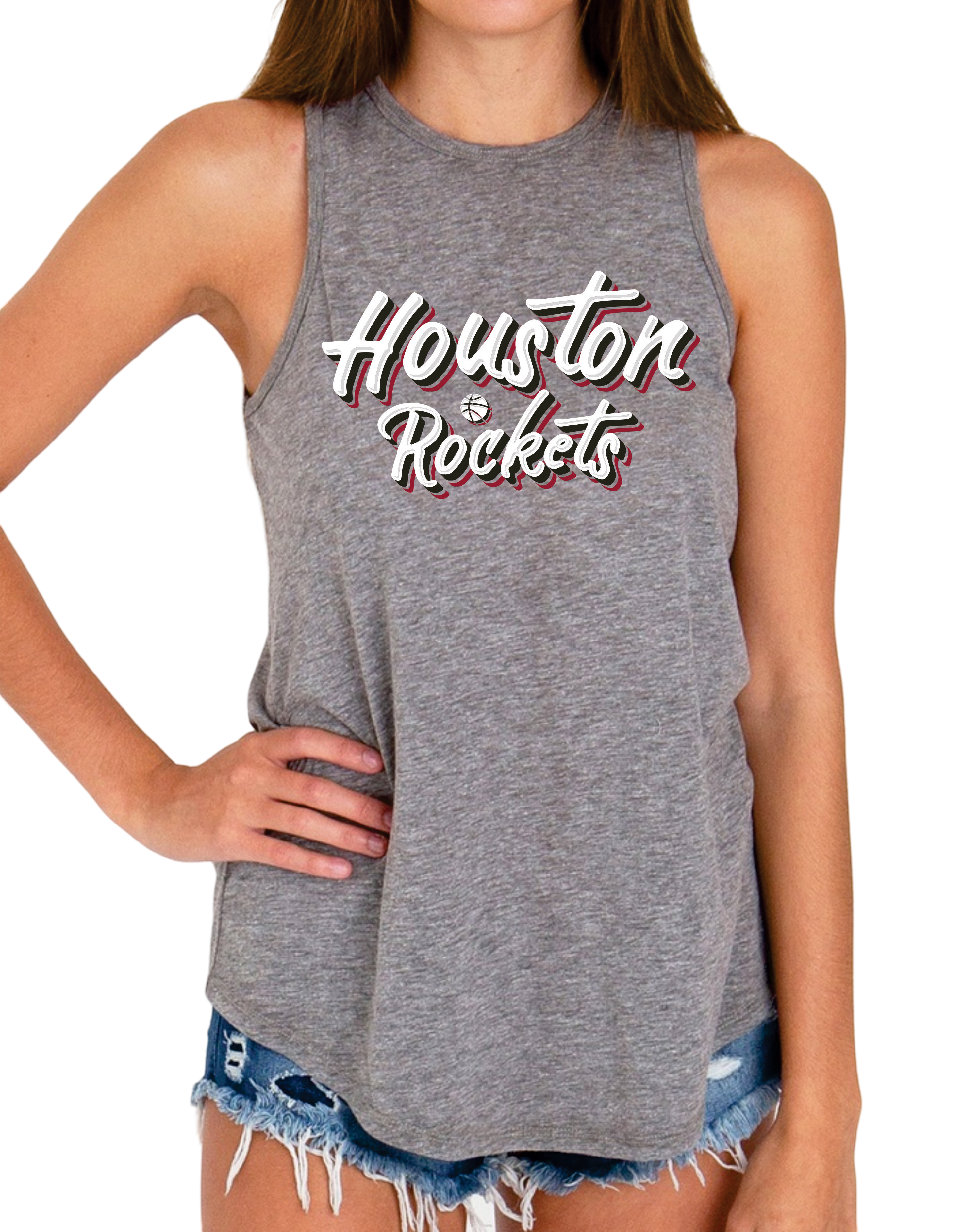 Women's Houston Rockets High Cut Tank Top