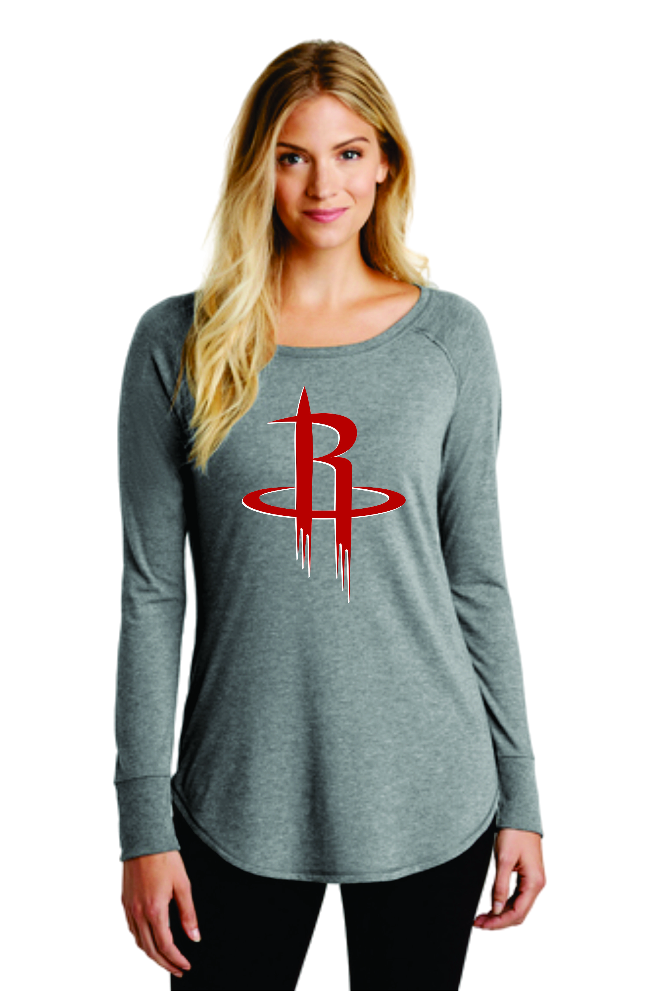 Women's Houston Rockets Tunic Long-Sleeve T-Shirt