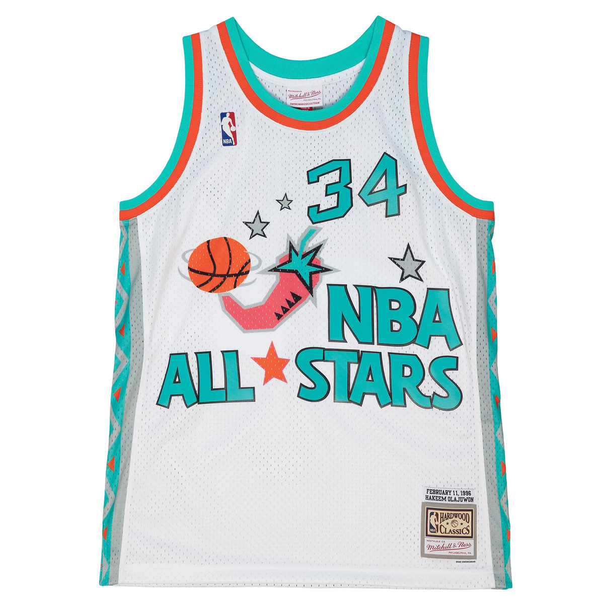 Men's Houston Rockets Mitchell & Ness HWC Hakeem Olajuwon 1996 All-Sta