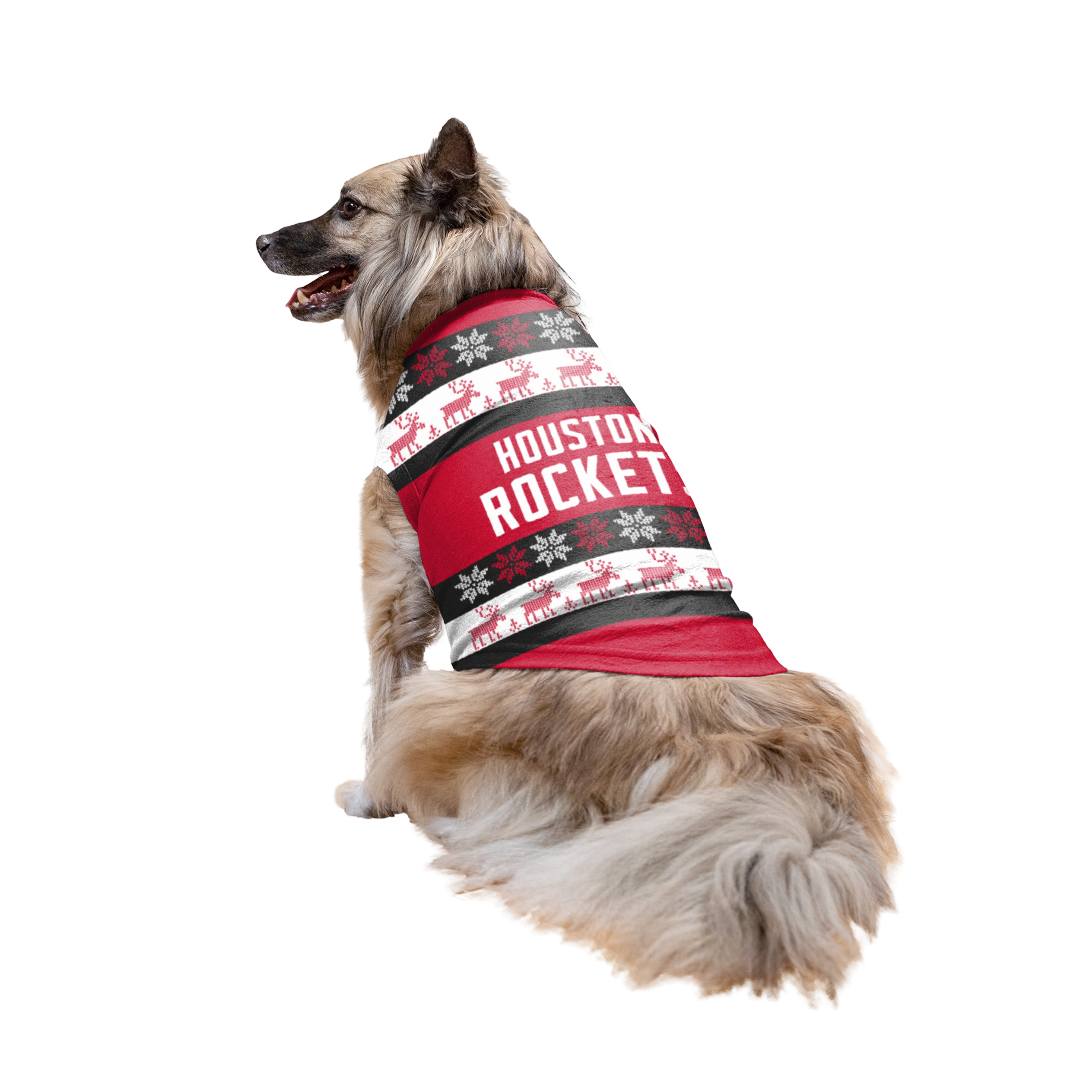 Houston Rockets FoCo Holiday Dog Sweater