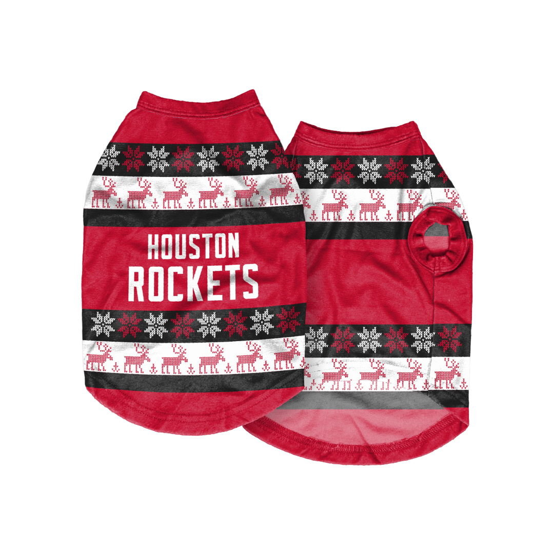 Houston Rockets FoCo Holiday Dog Sweater