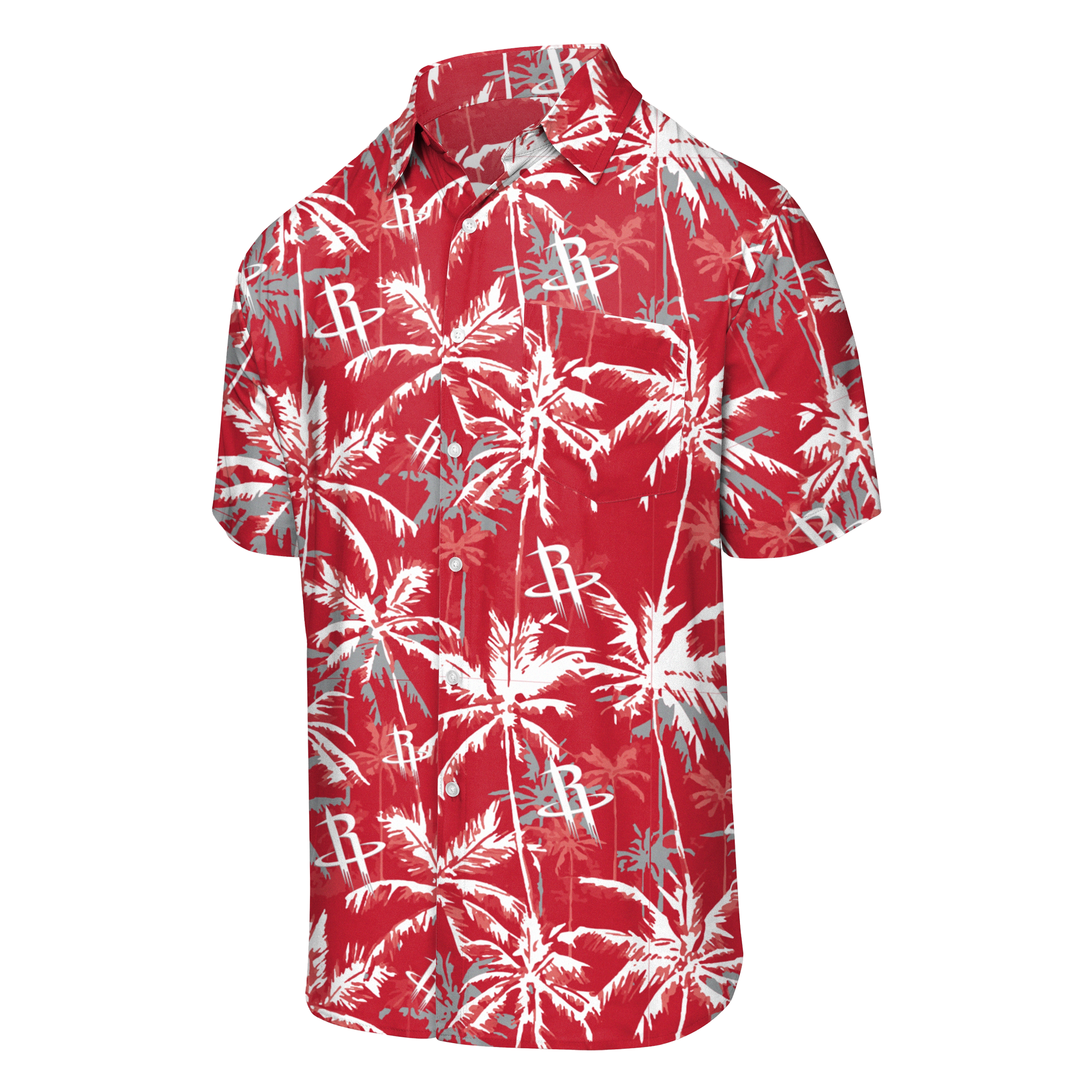 Men's Houston Rockets FoCo Floral Button Up Polo Shirt