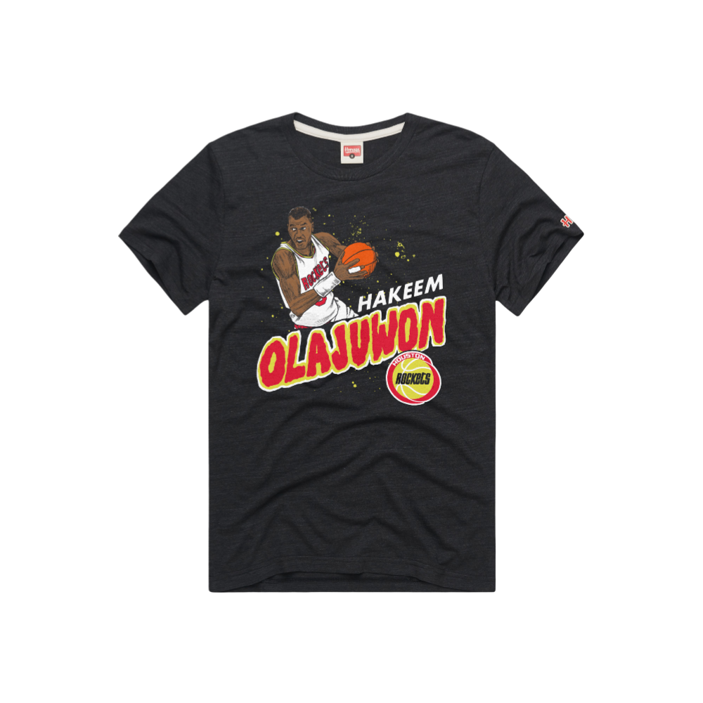 Men's Houston Rockets Homage HWC Hakeem Olajuwon In the Paint T-Shirt